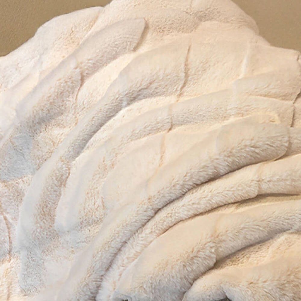 Elegante Faux Rabbit Fur Milk Velvet Conjunto de sábana acogedora de doble cara