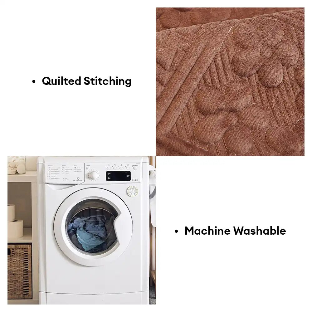 Patrón geométrico en relieve Plush suave acolchado Cubierta de sofá sin deslizamiento