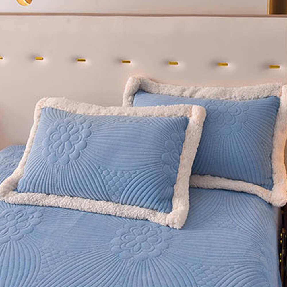 Set di gonne da letto per pile di latte addensato trapuntato floreale