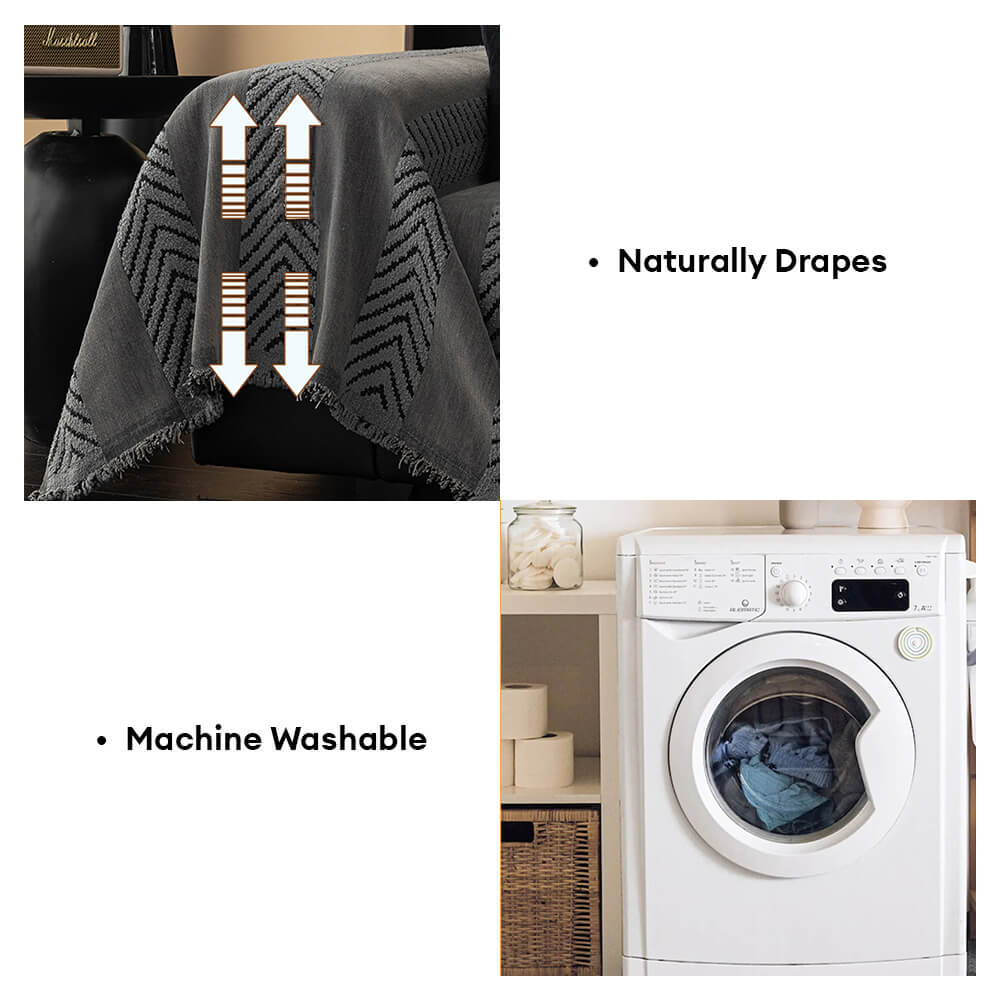 Herringbone Chenille Durable Lanzar una cubierta del sofá con costuras de patrón sin costuras