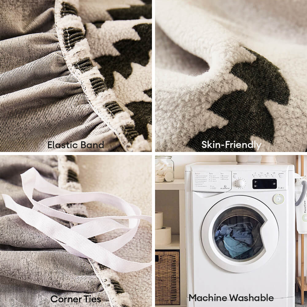 Herringbone acogedor cubierta de sofá mágica de mágica completa