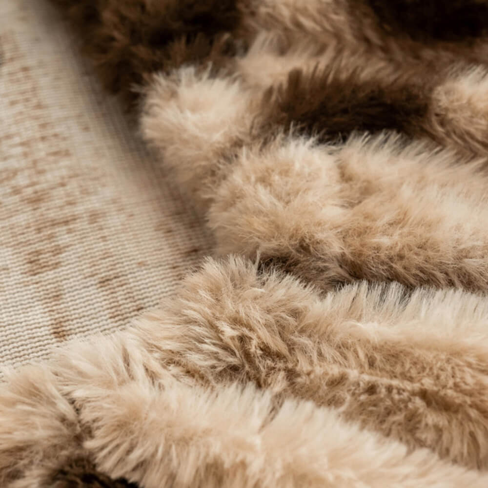 Estampado de leopardo Faux Faux Rabbit Fur Cubierta de colchón de hojas calientes