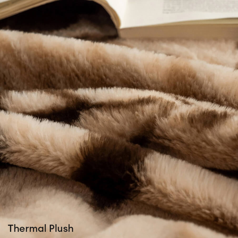 Estampado de leopardo Faux Faux Rabbit Fur Cubierta de colchón de hojas calientes