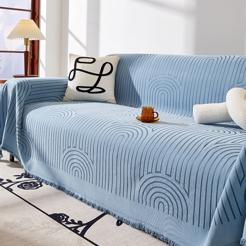Motif de arco minimalista Tapa de sofá Chenille resistente a los arañazos