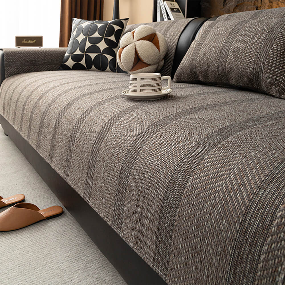 Tejido de espiga minimalista de espiral transpirable lino falso para toda la temporada