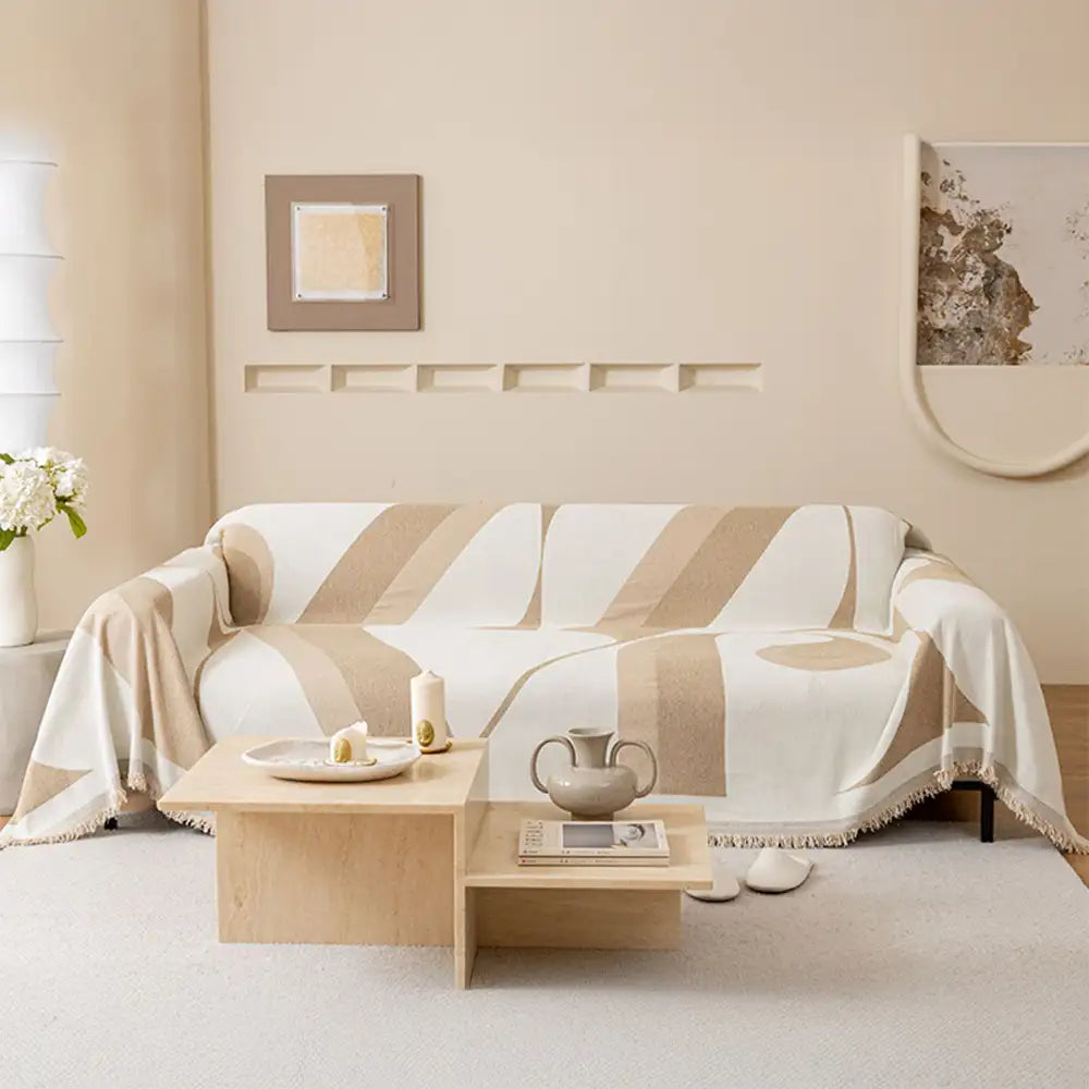 Arte moderno Chenille All-Season Fit Universal Fit Cubierta de sofá multifuncional