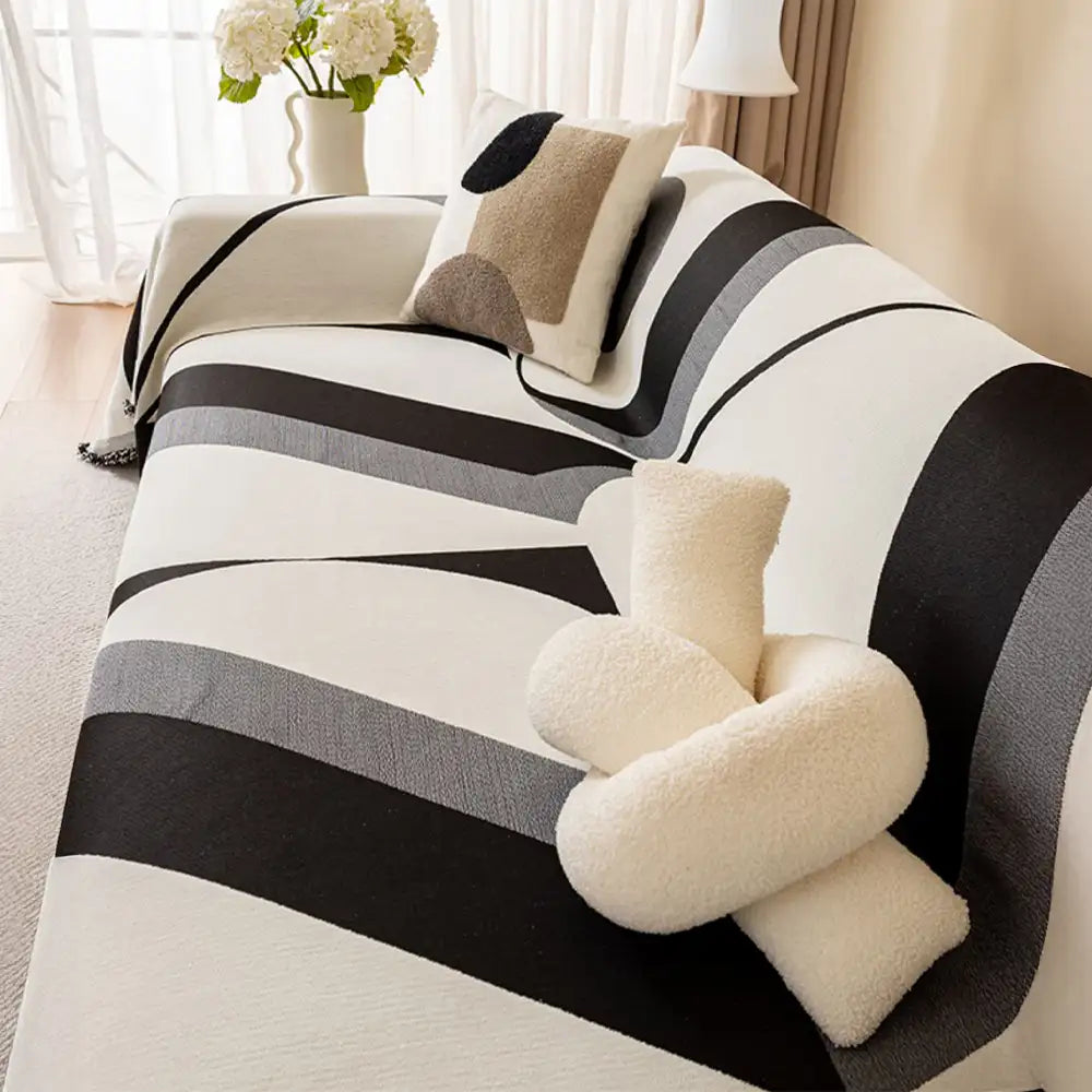 Arte moderno Chenille All-Season Fit Universal Fit Cubierta de sofá multifuncional