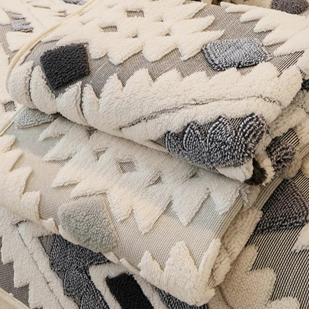 Chenille Art Corrugated Breatable No-Slip Couch Cover Coach