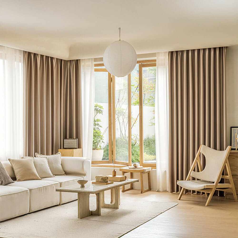 Rideaux occultants insonorisés épais en satin de luxe moderne