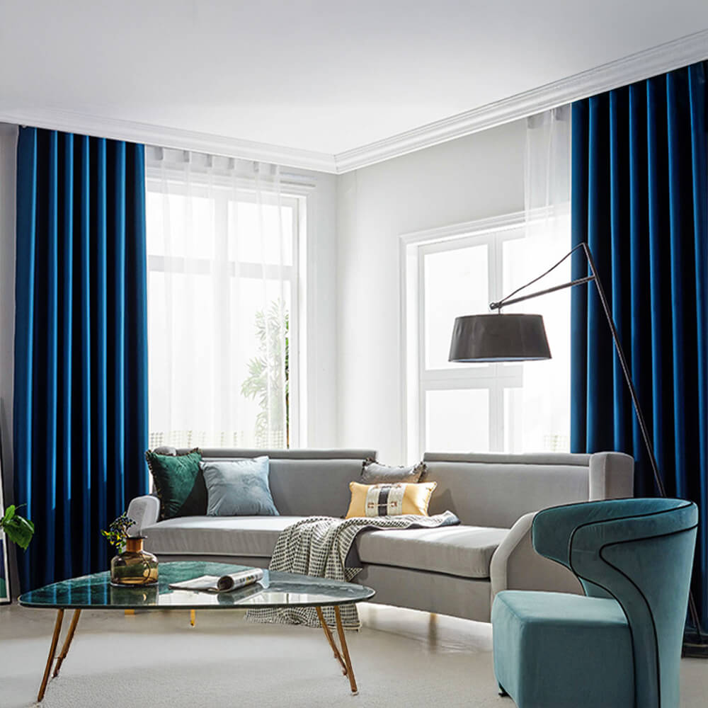 Rideaux occultants insonorisés épais en satin de luxe moderne