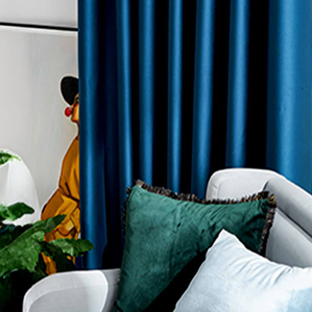 Rideaux occultants insonorisés épais en satin de luxe moderne