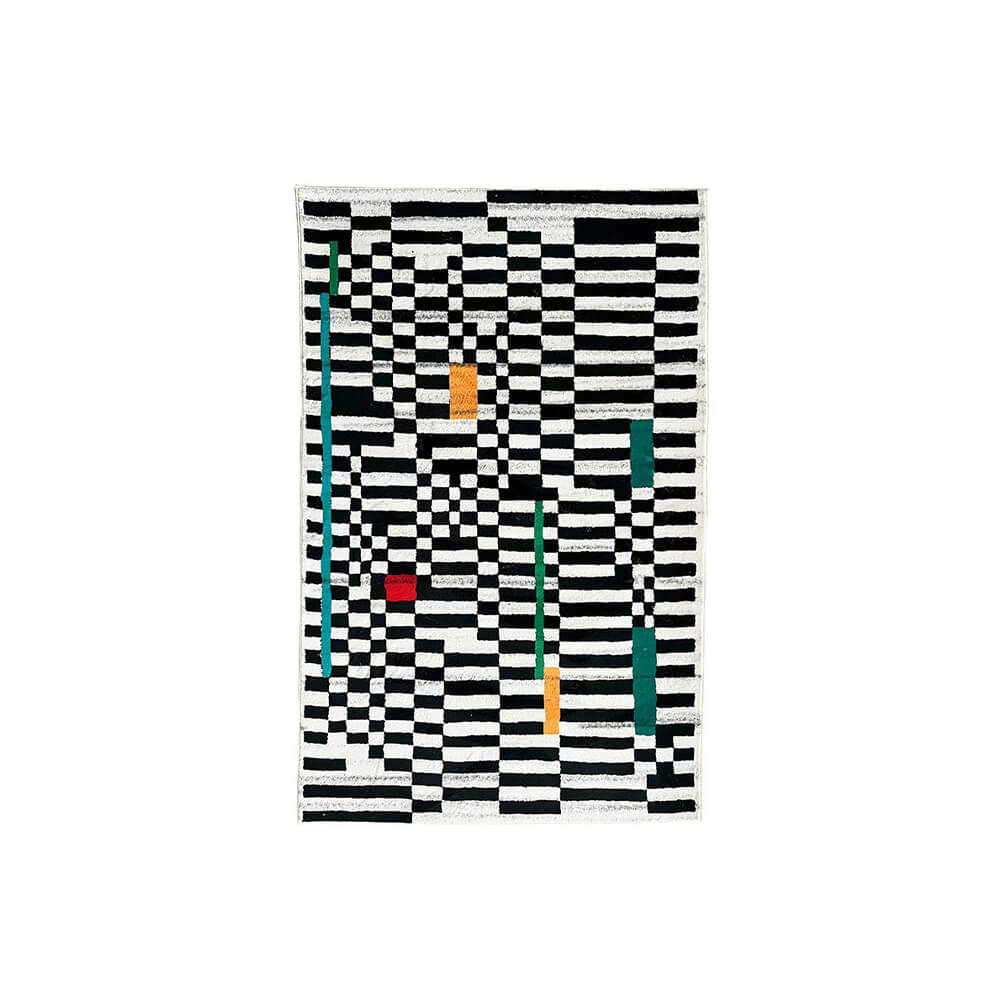 Moderner, minimalistischer Wohnzimmerteppich. Weicher und stilvoller Teppich