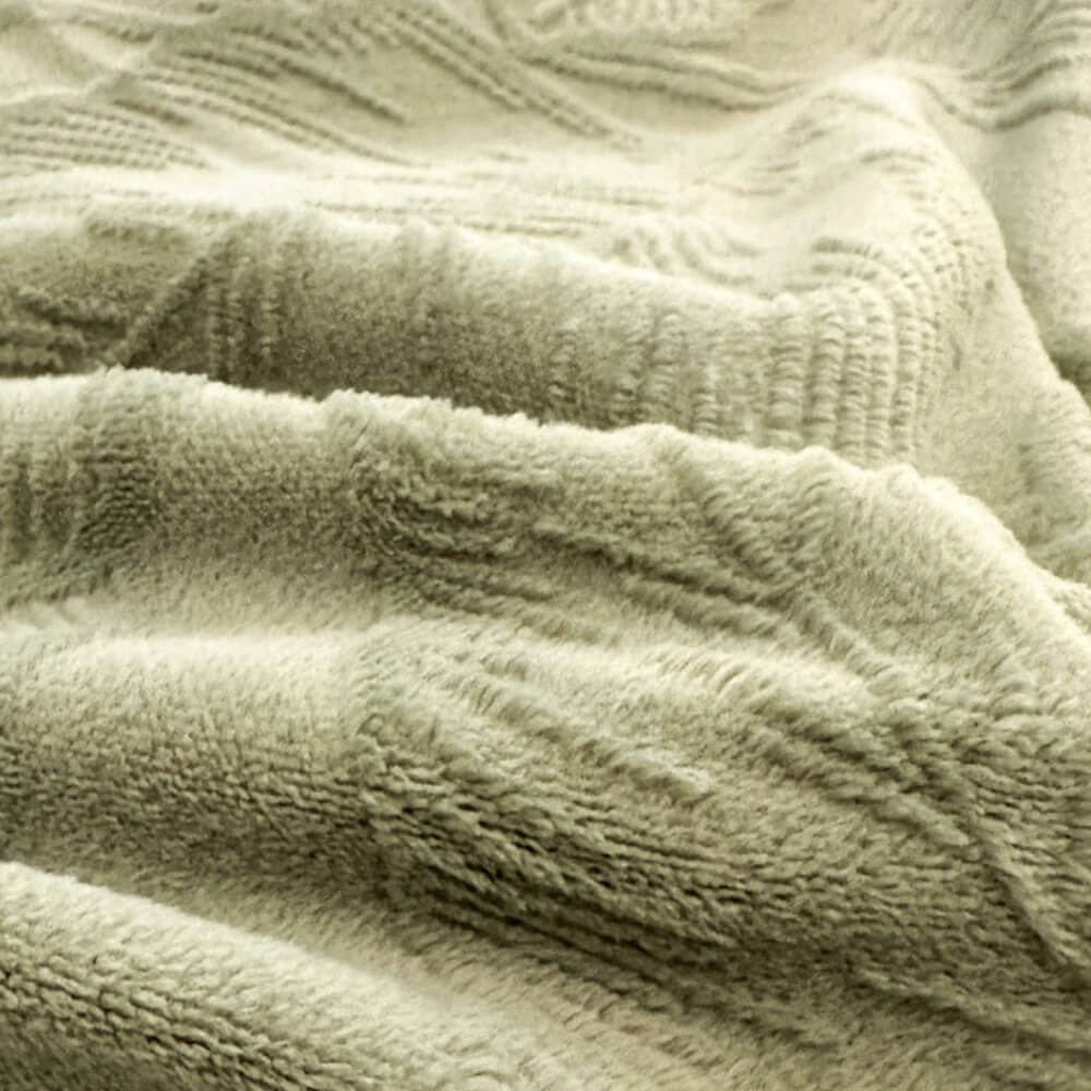 Juego de cama de terciopelo tibio en relieve natural en relieve de hoja