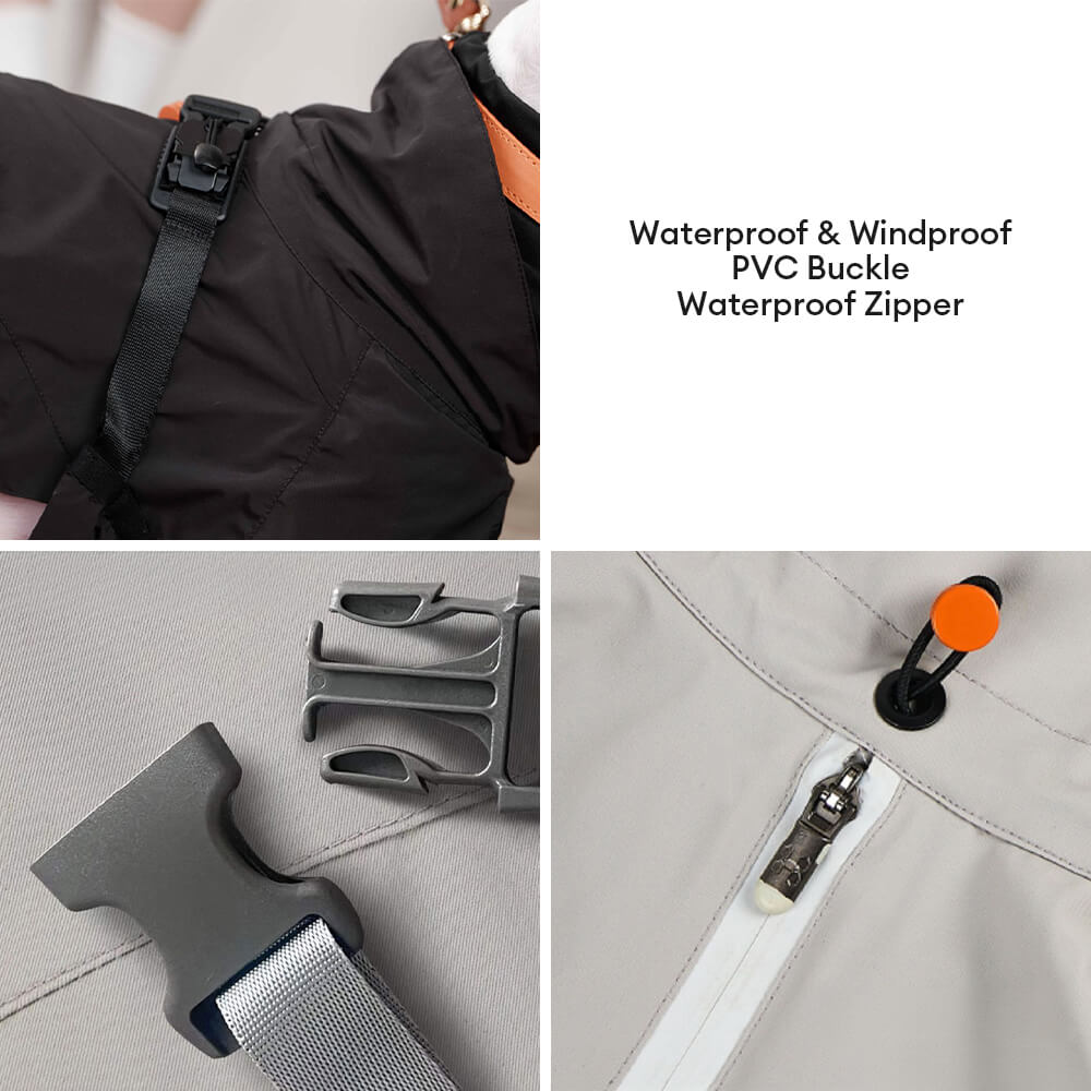 Elegante Giacca per cani a collo di cucchiaino leggero impermeabile.