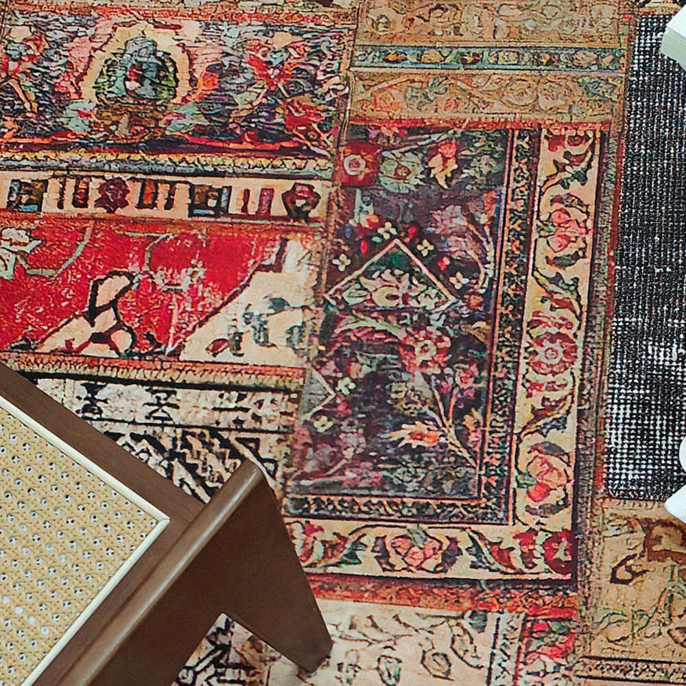 Tapis de décoration d'intérieur antibactérien et résistant aux taches de style exotique persan