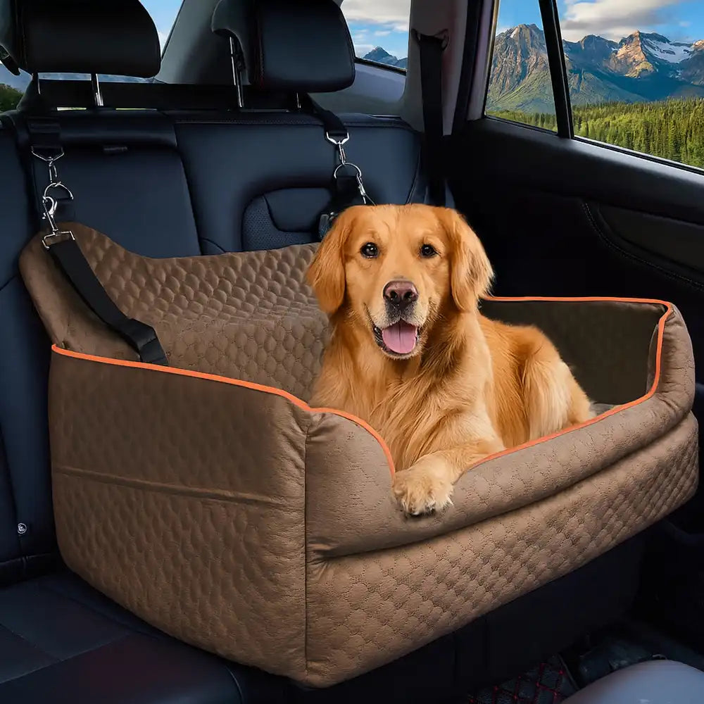 Seguridad de viaje lavable portátil Cama de asiento de refuerzo para perros grandes para asiento trasero