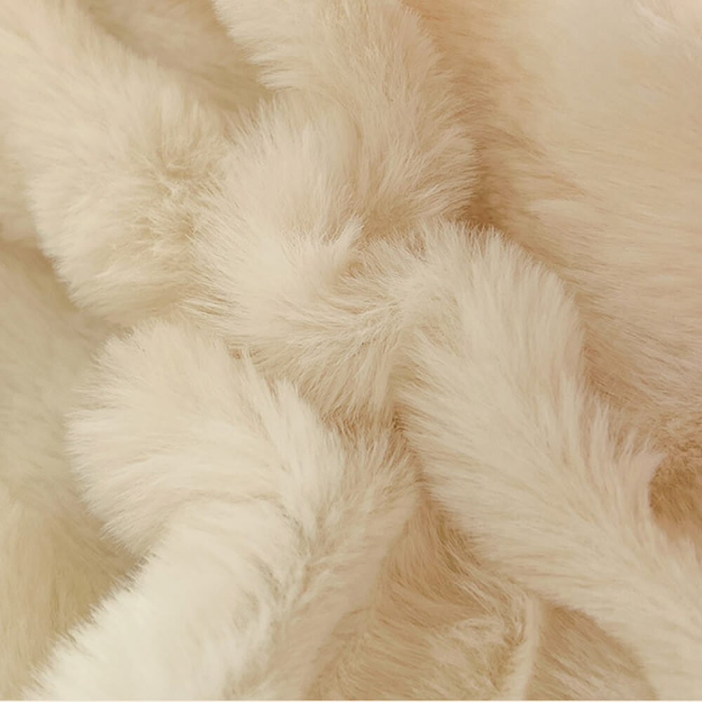 Confort hinchado Faux Faux Rabbit Fur Sedes de cama de piel