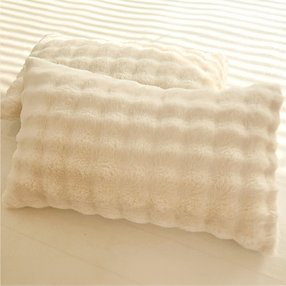 Confort hinchado Faux Faux Rabbit Fur Sedes de cama de piel