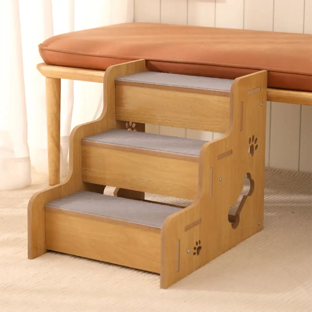 Escaleras de rampa para perros sin deslizamiento de madera resistente