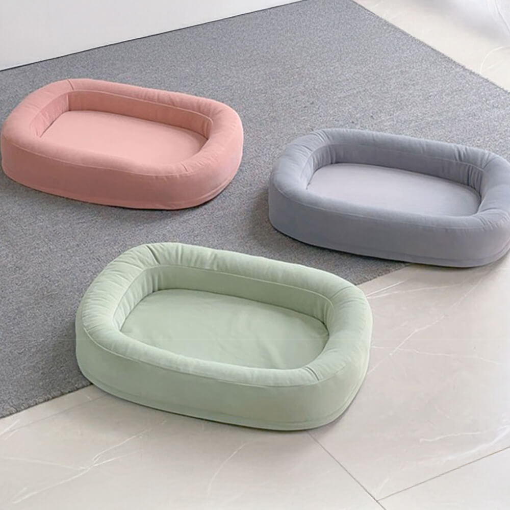 Cama para perros ovalado para toda la temporada de lavable para enfriamiento de enfriamiento suave