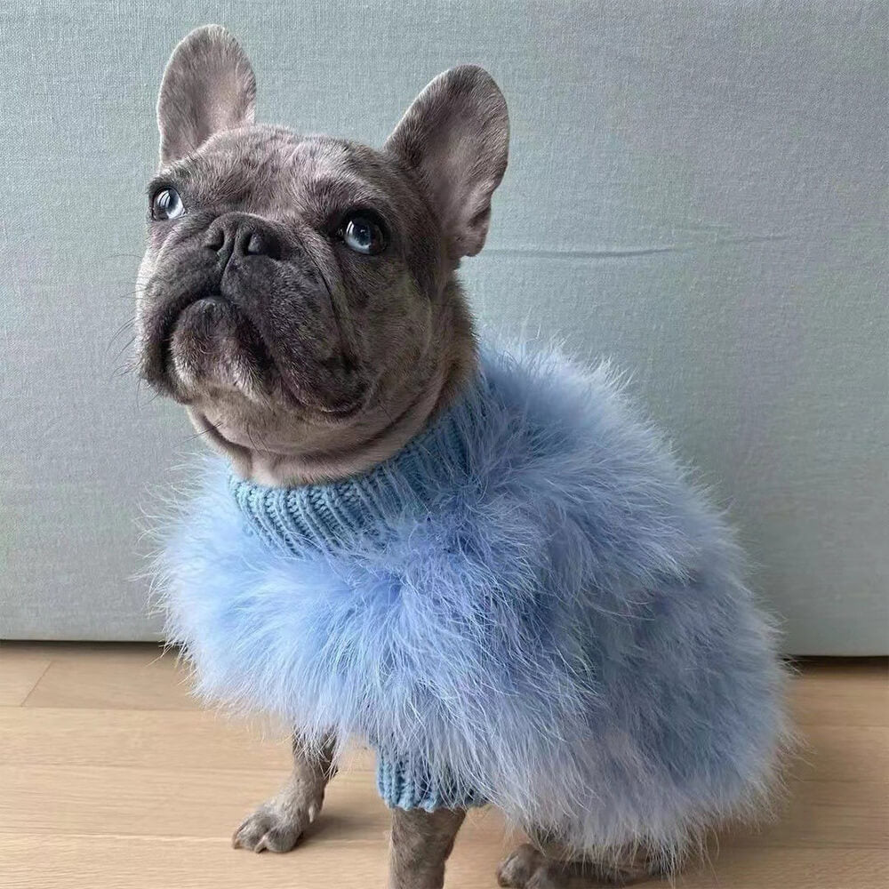 Suave moda esponjosa lujosa perra tortuga de tortuga suéter