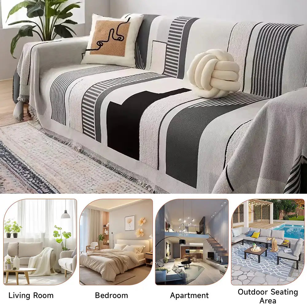 Stripe Art Scratch Scratch Chenille Multifuncional Sofa Protector Couch Cubierta