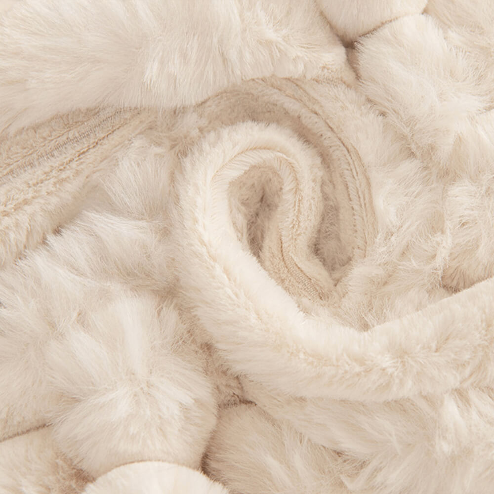 Cubierta de sofá de una pieza multi -funcional de piel de conejo sin conejo rayado