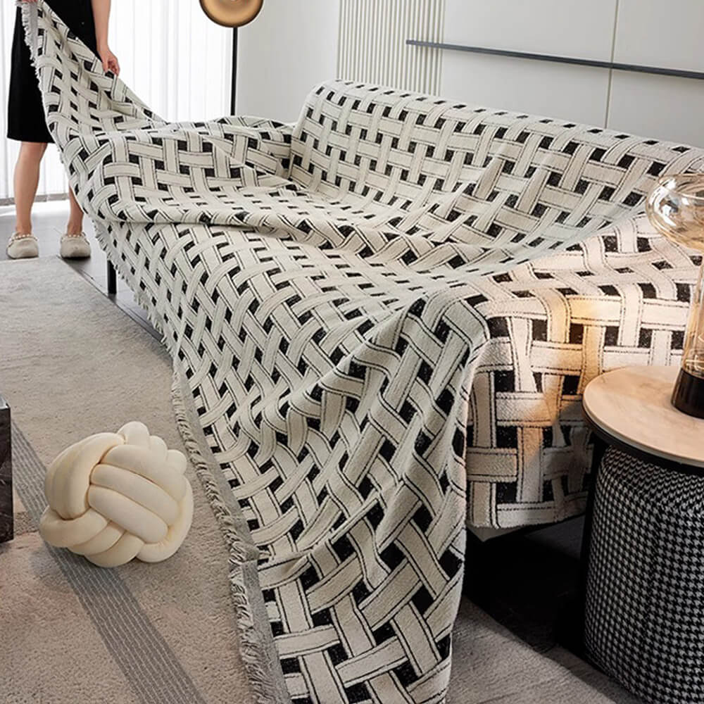 Elegante copertina di divano del divano del divano del divano del divano divano a scacchi a scacchi a scacchi
