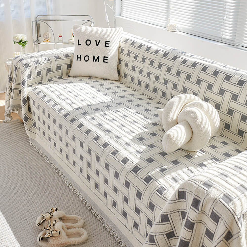 Elegante copertina di divano del divano del divano del divano del divano divano a scacchi a scacchi a scacchi