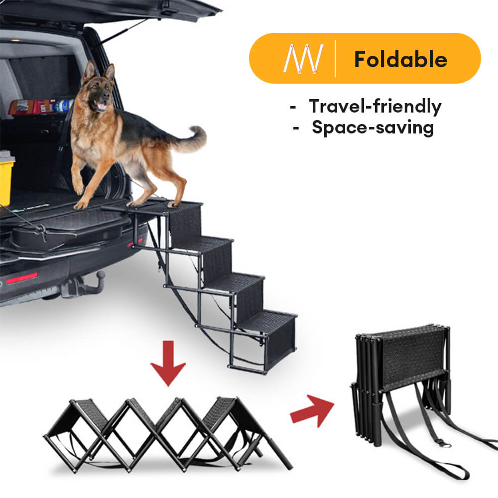 Viaje Portable plegable 4 pasos Las escaleras para perros sin deslizamiento