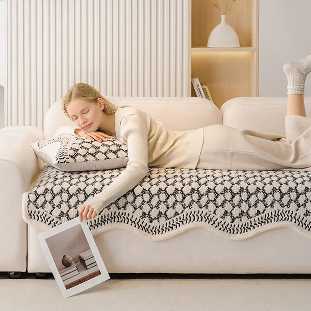 Vintage clásico chenille scratch sofá cubierta protectora de sofá protectora