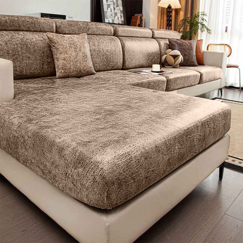 Cubierta de sofá mágica de poliéster de poliéster de poliéster sedoso y repelente de agua vintage