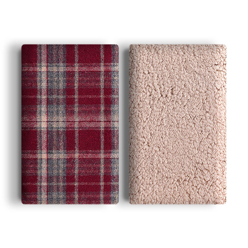 Warme, gemütliche, karierte Sherpa-Fleece-Decke für Hunde und Katzen