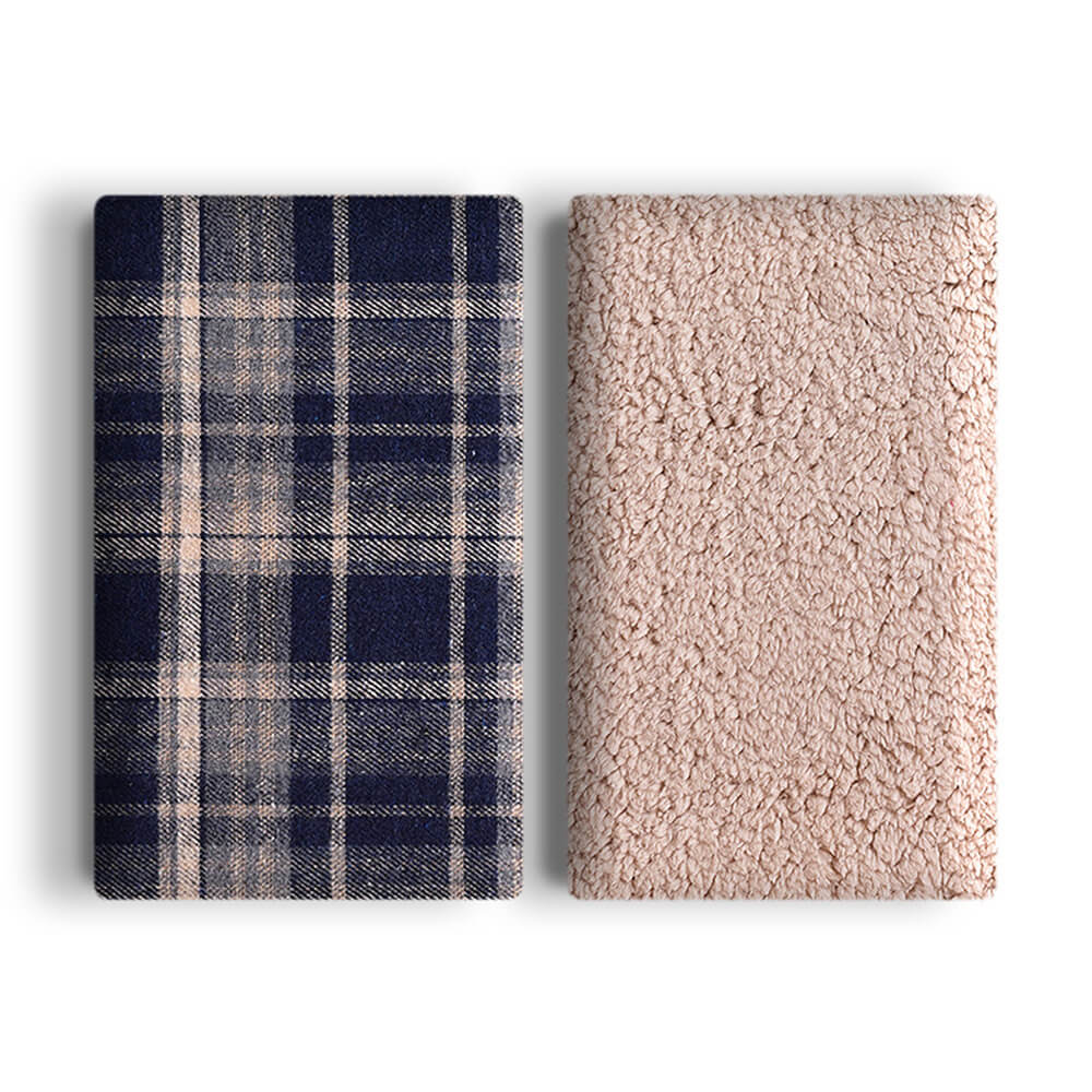 Warme, gemütliche, karierte Sherpa-Fleece-Decke für Hunde und Katzen