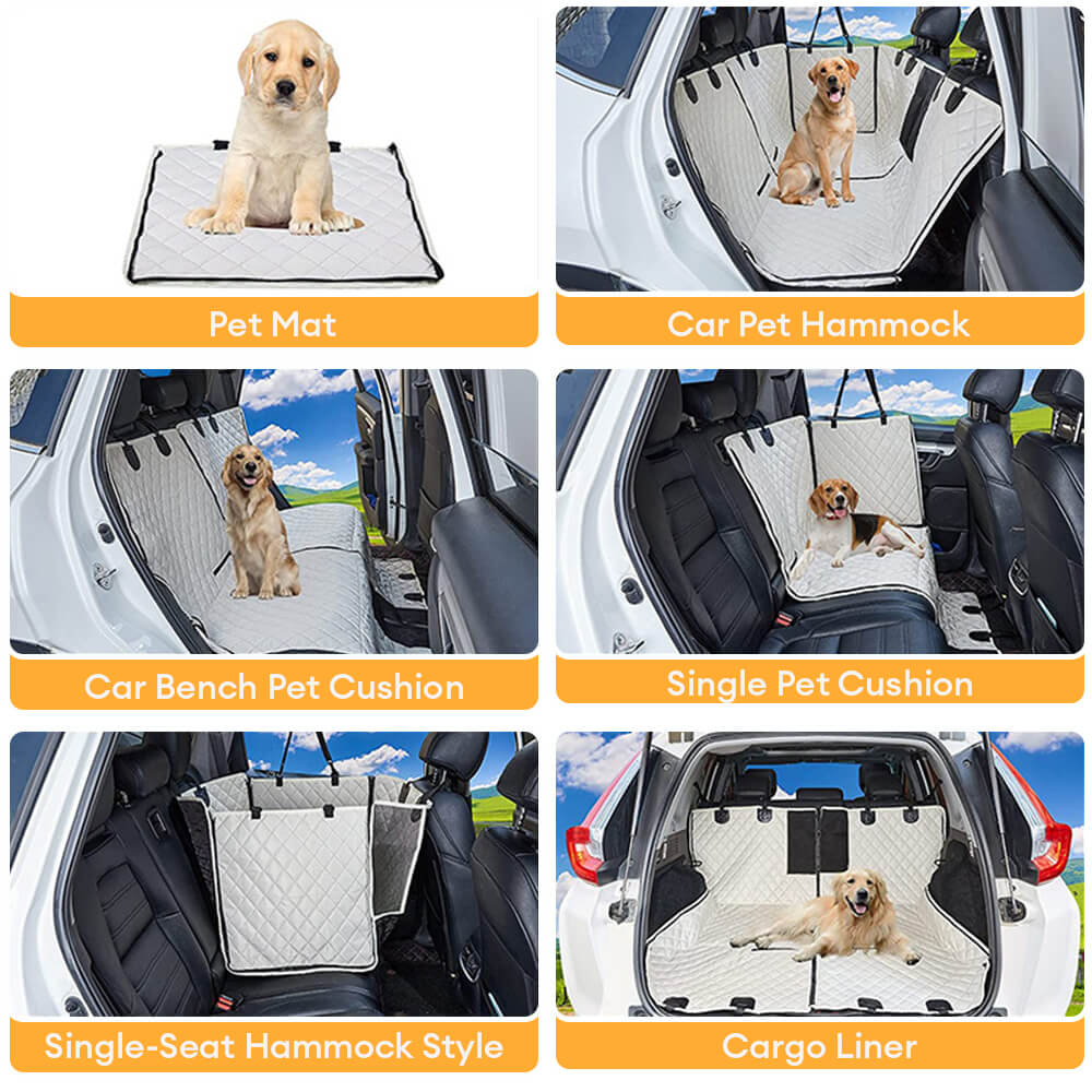 Cubierta de asiento para perros de automóvil múltiple impermeable: protector de asiento trasero convertible para mascotas