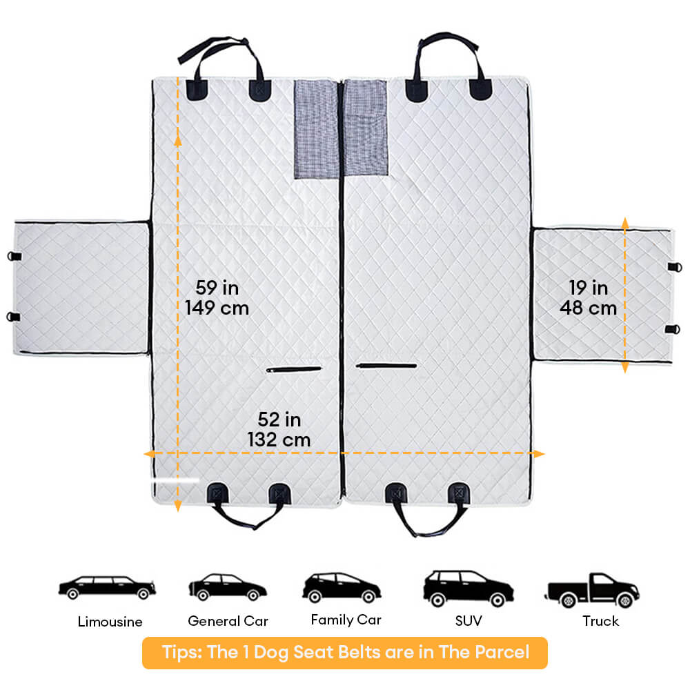 Cubierta de asiento para perros de automóvil múltiple impermeable: protector de asiento trasero convertible para mascotas