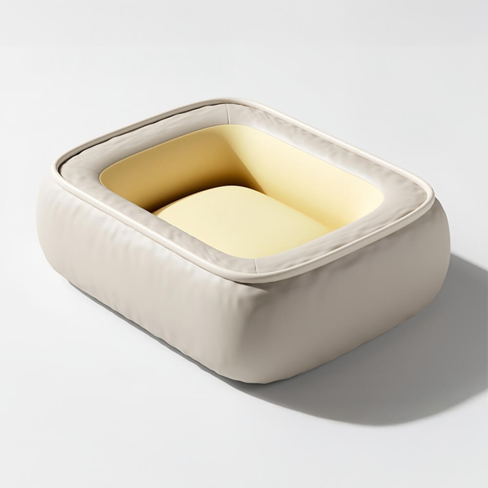 Cama de perros de soporte completo resistente a los arañazos de cuero no resistente al agua