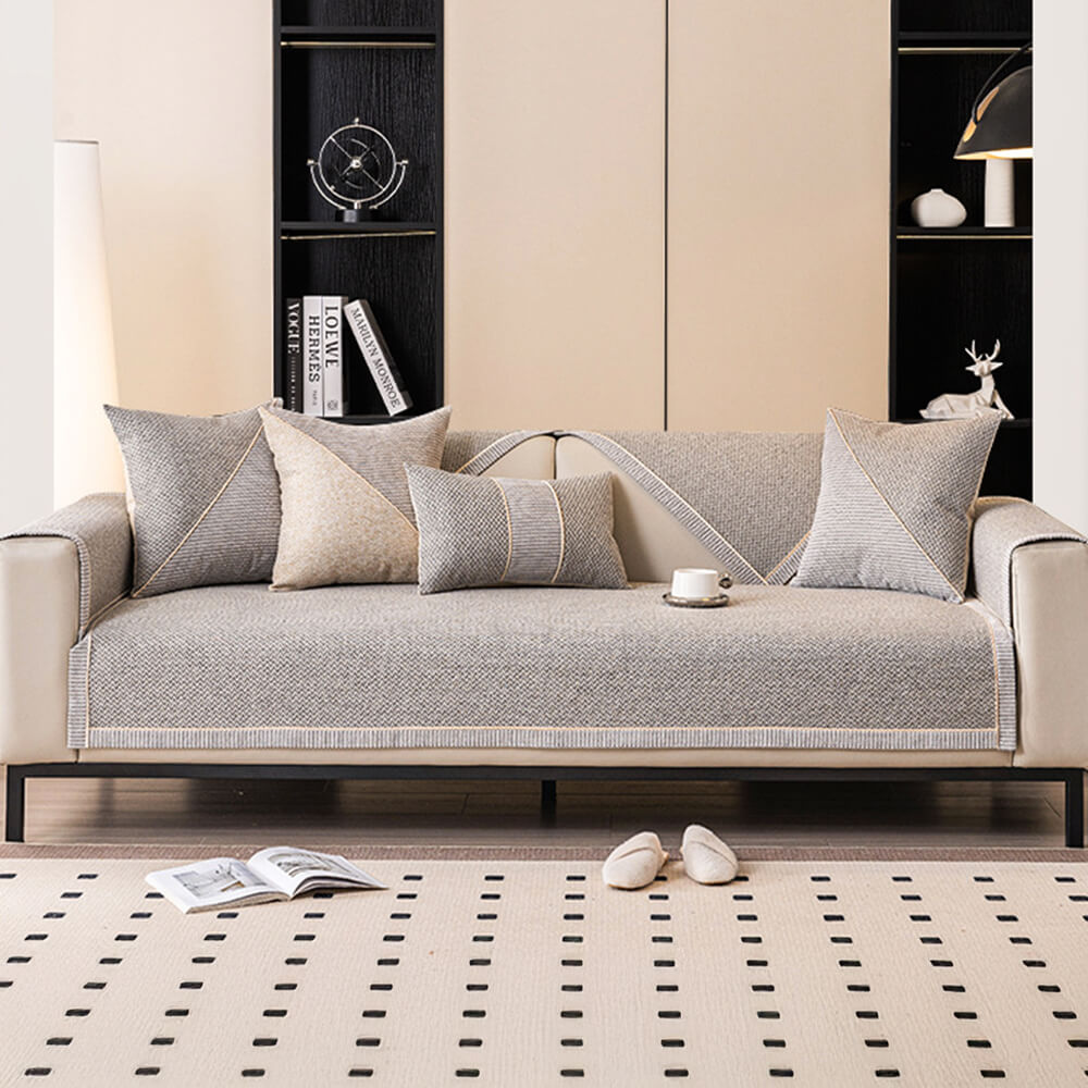 Cubierta de sofá sin deslizamiento de algodón tejido transpirable