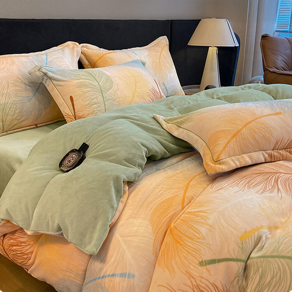 Elegante estilo europeo Velvet Velveto Antiestático de calidez Red de la cama