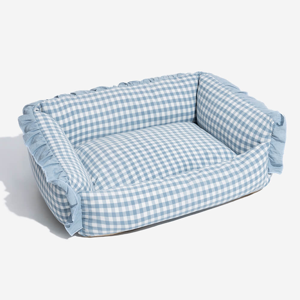 Fashion Ruffle Plaid Detachable Warm Dog & Cat Bed - FUNNYFUZZY