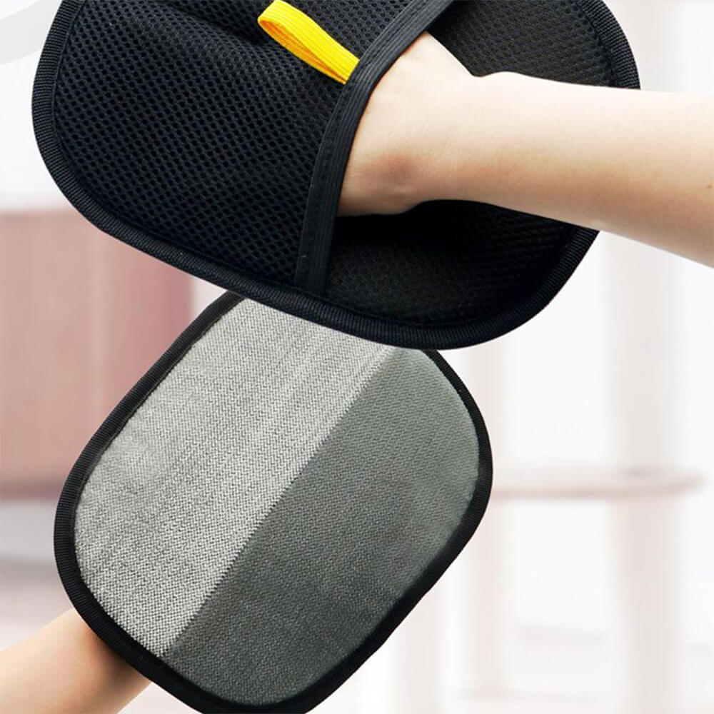 Guante de depilación de mascotas con cerdas electrostáticas de doble cara