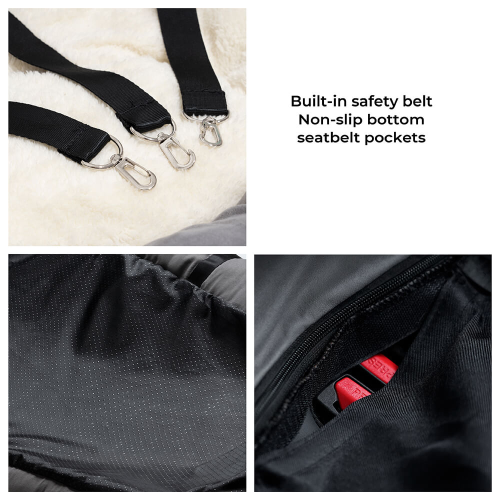 Travel Bolster Safety Medium Large Dog Car Back Seat Bed - FUNNYFUZZY