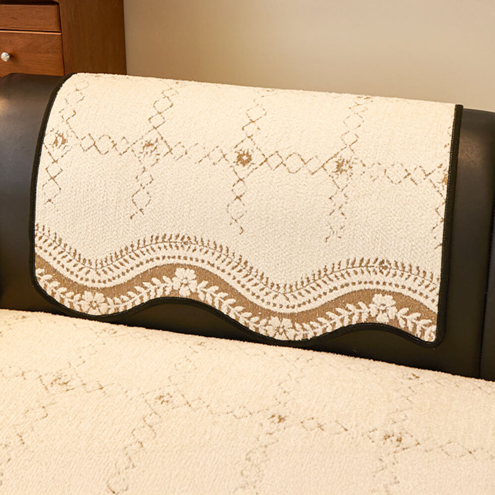 Cubierta de sofá de felpa anti-Stratch de patrón ondulado