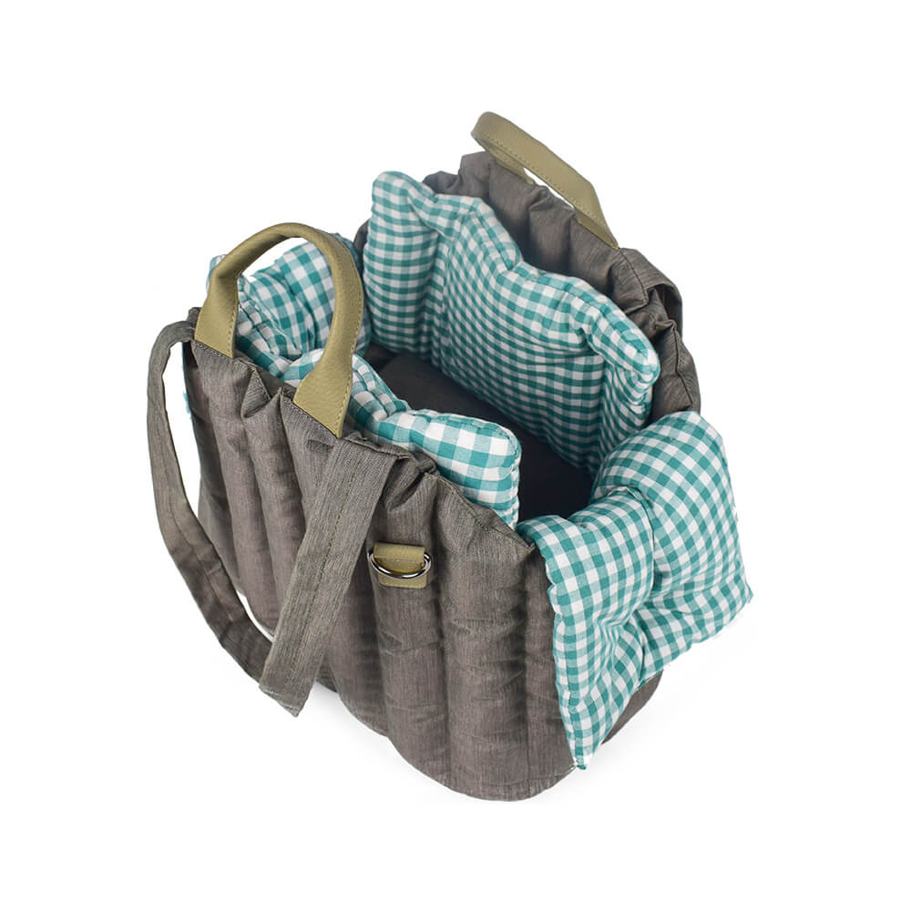 Bolsa portadora de perros y gatos multipropósito portátiles de gingham