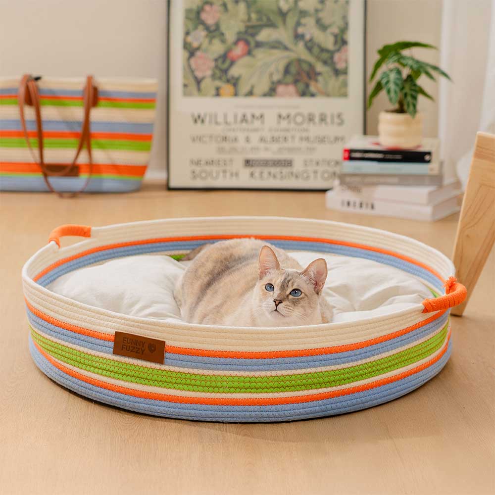 Stripe a mano Calmante Letto per gatto - Nest senza tempo