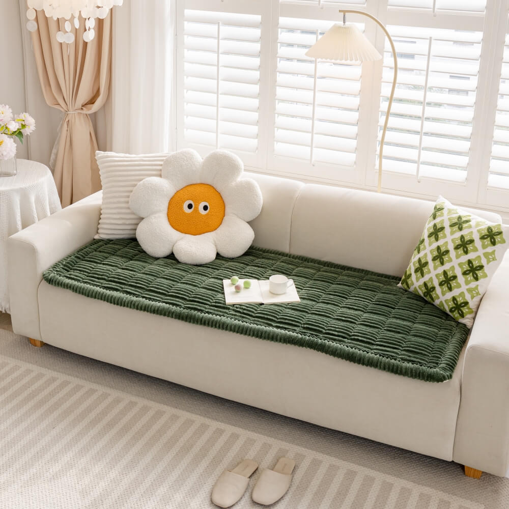 Cubierta de sofá sin deslizamiento de franela suave y transpirable