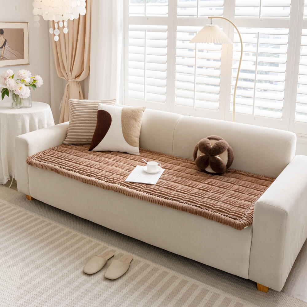 Cubierta de sofá sin deslizamiento de franela suave y transpirable