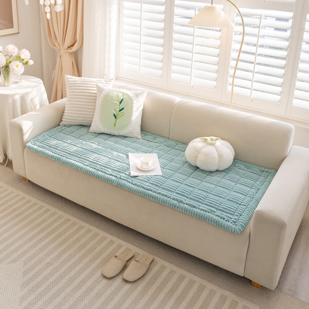 Cubierta de sofá sin deslizamiento de franela suave y transpirable