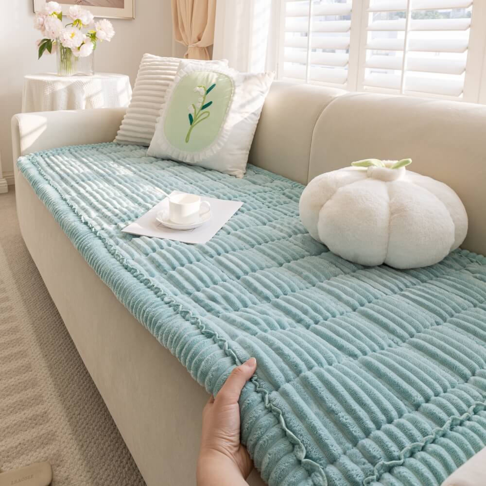 Cubierta de sofá sin deslizamiento de franela suave y transpirable