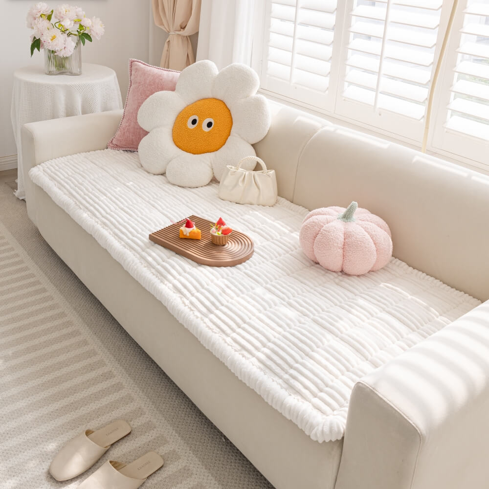 Cubierta de sofá sin deslizamiento de franela suave y transpirable